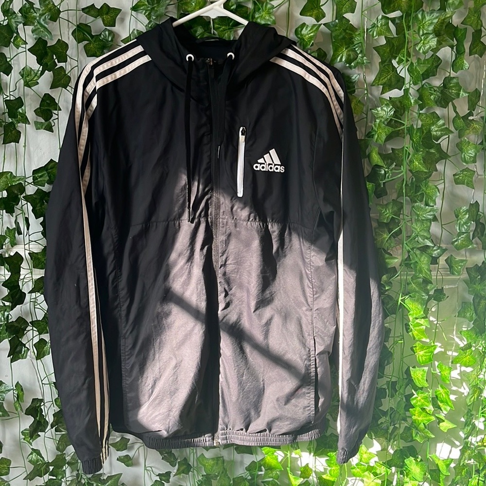 Adidas Black Windbreaker